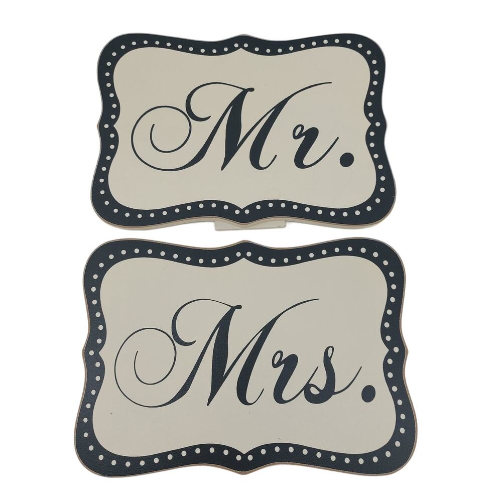 Mr. & Mrs. Signs for Wedding Black White Sweetheart Table Love Bride